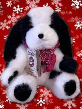 Boyds Bears Shiloh P. Poochdale 11” Plush Dog Head Bean Retired w/Tag EUC